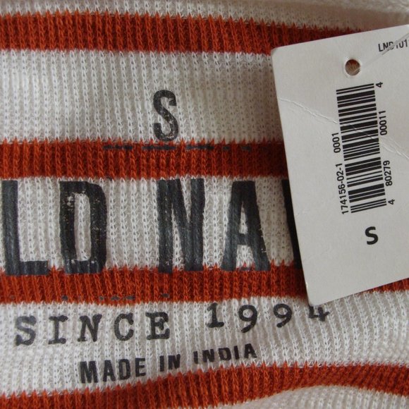 OLD NAVY Red & cream STRIPED Long Sleeve CREW Neck Knit Top Sz SMALL (Men's) - Picture 6 of 6